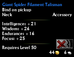 Giant Spider Filament Talisman