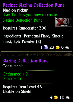 Recipe: Blazing Deflection Rune