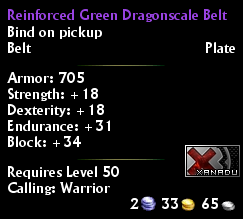 Reinforced Green Dragonscale Belt
