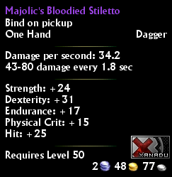 Majolic's Bloodied Stiletto