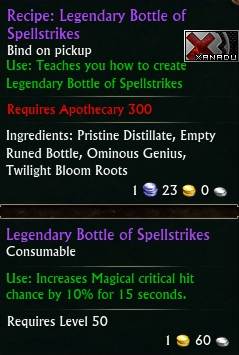 Recipe: Legendary Bottle of Spellstrikes