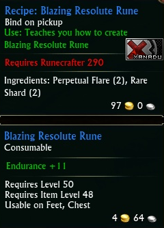 Recipe: Blazing Resolute Rune