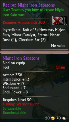 Recipe: Night Iron Sabatons