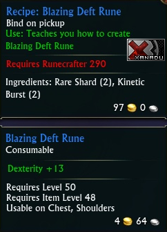 Recipe: Blazing Deft Rune