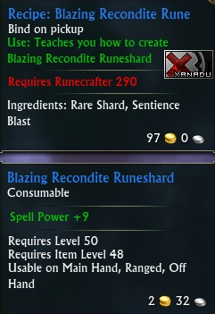 Recipe: Blazing Recondite Rune