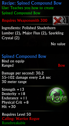 Recipe: Spined Compound Bow