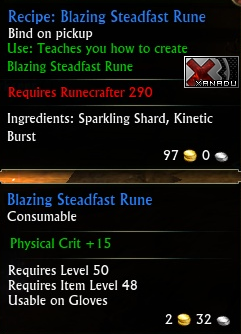 Recipe: Blazing Steadfast Rune