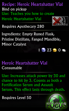 Recipe: Heroic Heartshatter Vial