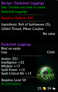 Recipe: Darkcloth Leggings