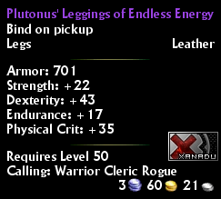 Plutonus' Leggings of Endless Energy