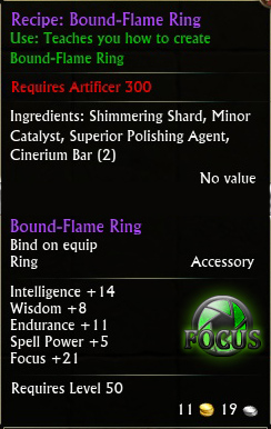 Recipe: Bound-Flame Ring